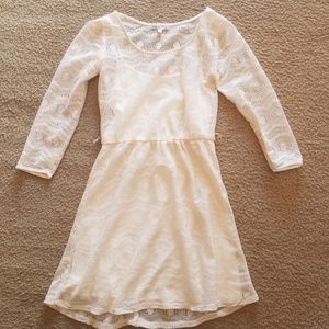Crocheted cream color dress